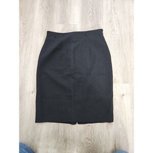 Lauren Ralph Lauren RLR‎ Womens Black Wool Side Zip Skirt Flat Front Size 12
